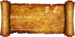 Beksi Lea névjegykártya
